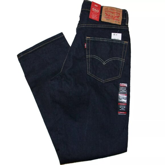 Levi's 550 Men's Size 32x36 Relaxed Fit Tapered Leg Jeans Stretch Blue Denim NWT - Picture 9 of 14